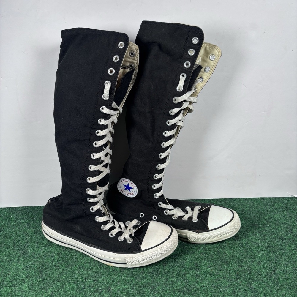 RARE Converse All-Star Chuck Taylor Black Knee High Boots Size Womens 9